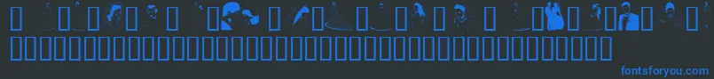 Шрифт GeTheBrideAndGroom – синие шрифты на чёрном фоне