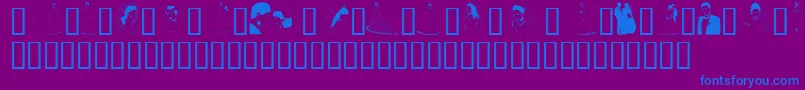 GeTheBrideAndGroom-fontti – siniset fontit violetilla taustalla