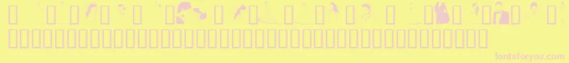フォントGeTheBrideAndGroom – ピンクのフォント、黄色の背景