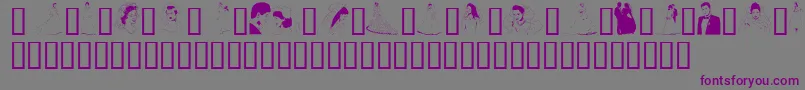 GeTheBrideAndGroom-Schriftart – Violette Schriften auf grauem Hintergrund