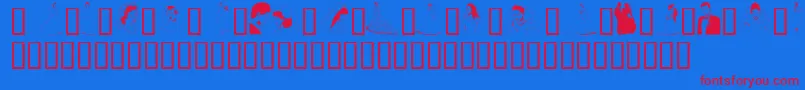 GeTheBrideAndGroom-fontti – punaiset fontit sinisellä taustalla