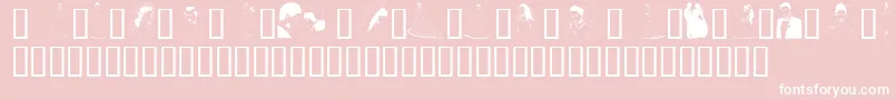 Czcionka GeTheBrideAndGroom – białe czcionki na różowym tle