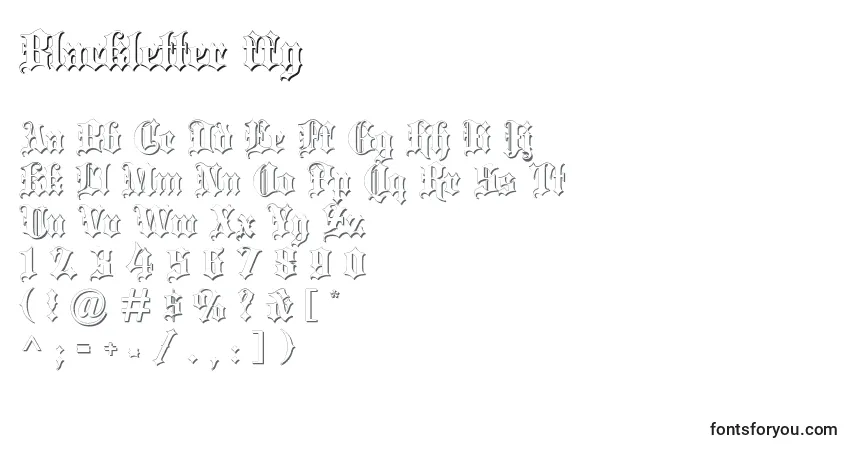 A fonte Blackletter ffy – alfabeto, números, caracteres especiais