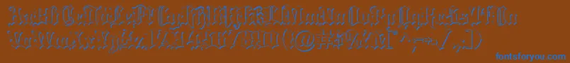 Saiba mais sobre a fonte Blackletter ffy Fonte Blackletter ffy – fontes azuis em um fundo marrom