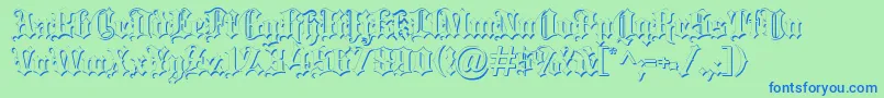 Police Blackletter ffy – polices bleues sur fond vert