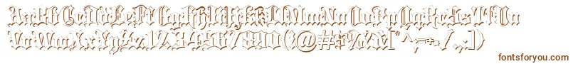 Blackletter ffy-Schriftart – Braune Schriften auf weißem Hintergrund