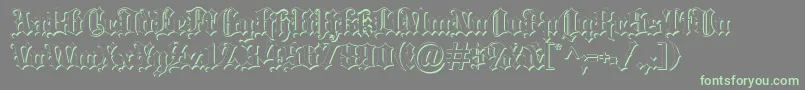 フォントBlackletter ffy – 灰色の背景に緑のフォント