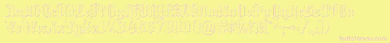 Fonte Blackletter ffy – fontes rosa em um fundo amarelo