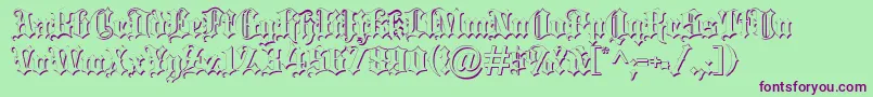 Weitere Informationen zur Blackletter ffy-Schriftart Blackletter ffy-Schriftart – Violette Schriften auf grünem Hintergrund