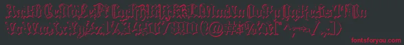 Blackletter ffy-fontti – punaiset fontit mustalla taustalla