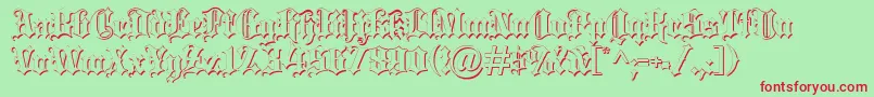 フォントBlackletter ffy – 赤い文字の緑の背景