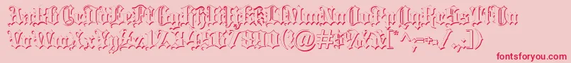 Blackletter ffy-Schriftart – Rote Schriften auf rosa Hintergrund