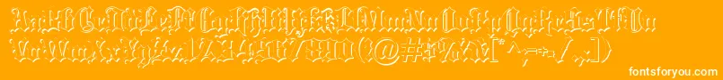 Fonte Blackletter ffy – fontes brancas em um fundo laranja