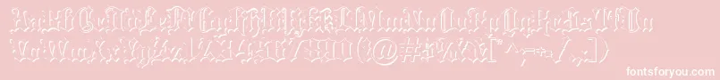 Blackletter ffy-Schriftart – Weiße Schriften auf rosa Hintergrund