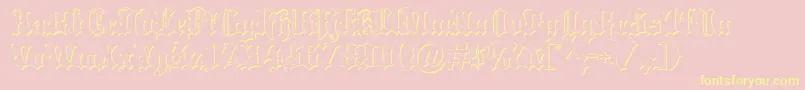 Fonte Blackletter ffy – fontes amarelas em um fundo rosa