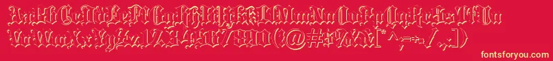 フォントBlackletter ffy – 黄色の文字、赤い背景