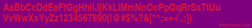 ContextUltraCondensedSsiBoldUltraCondensed Font – Red Fonts on Purple Background