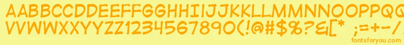 Digitalstrip Font – Orange Fonts on Yellow Background