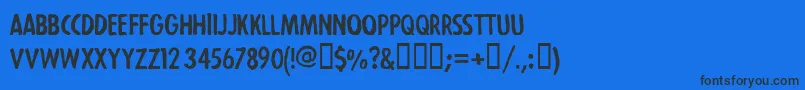 Шрифт StrejkaregularFreeForPersonalUseOnly – чёрные шрифты на синем фоне