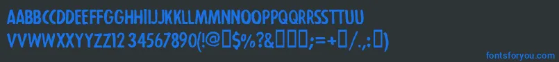 Шрифт StrejkaregularFreeForPersonalUseOnly – синие шрифты на чёрном фоне