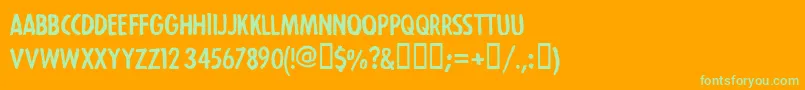 Шрифт StrejkaregularFreeForPersonalUseOnly – зелёные шрифты на оранжевом фоне