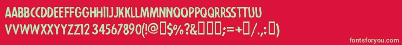StrejkaregularFreeForPersonalUseOnly-Schriftart – Grüne Schriften auf rotem Hintergrund