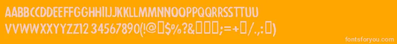 Шрифт StrejkaregularFreeForPersonalUseOnly – розовые шрифты на оранжевом фоне