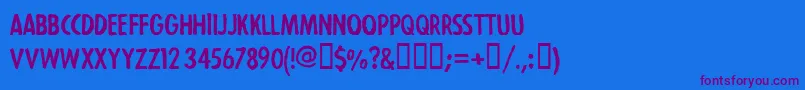 Fonte StrejkaregularFreeForPersonalUseOnly – fontes roxas em um fundo azul