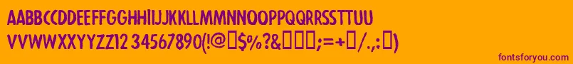 Police StrejkaregularFreeForPersonalUseOnly – polices violettes sur fond orange