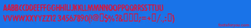 StrejkaregularFreeForPersonalUseOnly Font – Red Fonts on Blue Background