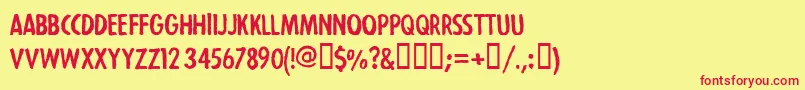 StrejkaregularFreeForPersonalUseOnly Font – Red Fonts on Yellow Background