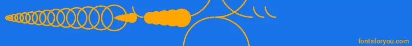 LatexCircleBold Font – Orange Fonts on Blue Background