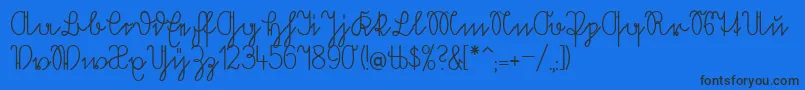 Volkredis Font – Black Fonts on Blue Background