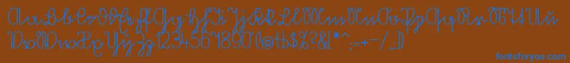 Volkredis Font – Blue Fonts on Brown Background