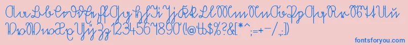 Volkredis Font – Blue Fonts on Pink Background