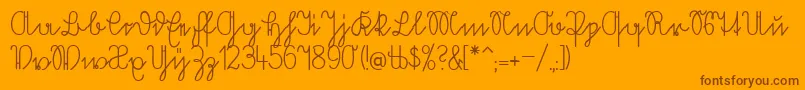 Volkredis Font – Brown Fonts on Orange Background