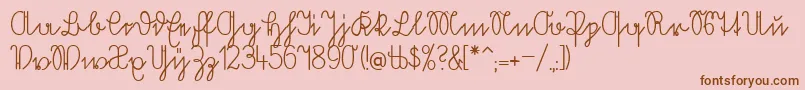 Volkredis Font – Brown Fonts on Pink Background
