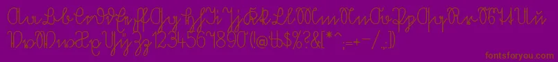 Volkredis-fontti – ruskeat fontit violetilla taustalla