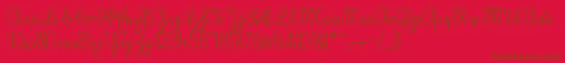 Czcionka Volkredis – brązowe czcionki na czerwonym tle