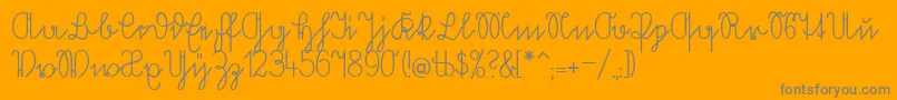 Volkredis Font – Gray Fonts on Orange Background