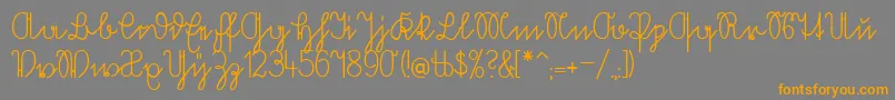 Volkredis Font – Orange Fonts on Gray Background