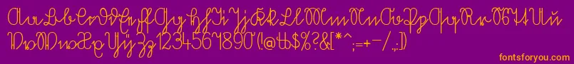 Volkredis Font – Orange Fonts on Purple Background