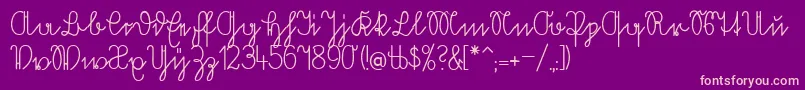 Volkredis Font – Pink Fonts on Purple Background