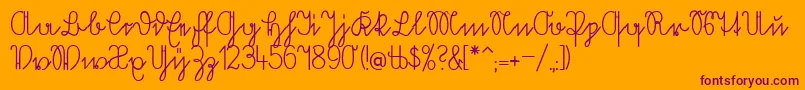 Volkredis Font – Purple Fonts on Orange Background