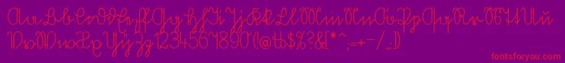 フォントVolkredis – 紫の背景に赤い文字