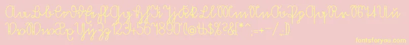 Volkredis Font – Yellow Fonts on Pink Background