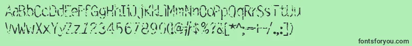 フォントSimulation – 緑の背景に黒い文字