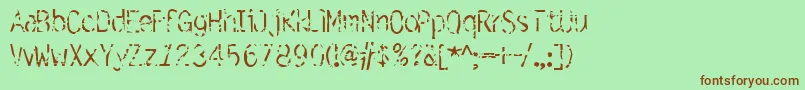 Simulation Font – Brown Fonts on Green Background