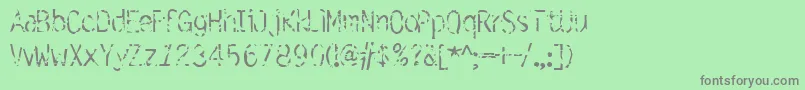 フォントSimulation – 緑の背景に灰色の文字