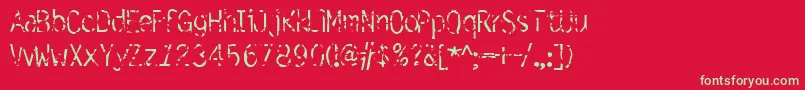 フォントSimulation – 赤い背景に緑の文字